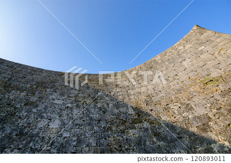 Walls of Shurijo castle, former capital of Ryukyu Kingdom and World Heritage Site in Naha, Okinawa, Japan Walls of Shurijo castle, former capital of Ryukyu Kingdom and World Heritage Site in Naha, Okinawa, Japan 120893011