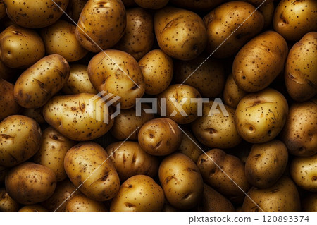 Heap of Farm-Fresh Potatoes with Natural Textures Heap of Farm-Fresh Potatoes with Natural Textures 120893374