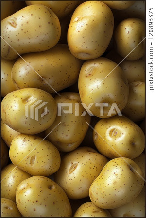 Fresh Golden Potatoes in a Heap Fresh Golden Potatoes in a Heap 120893375