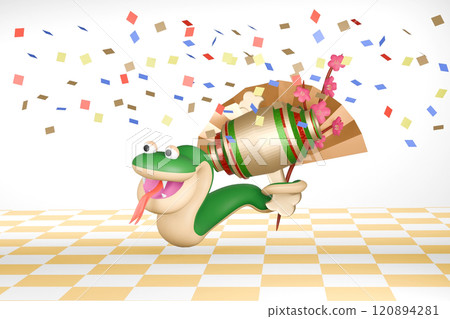 2025蛇年賀年卡素材-七彩蛇搖錘子 2025蛇年賀年卡素材-七彩蛇搖錘子 120894281