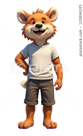 Adorable Fox Character - Fun Cartoon Design for Animal Lovers and Kids 120894285