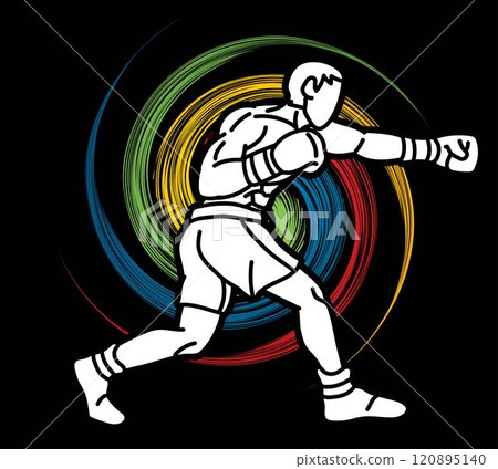 Boxing Sport Boxer Fighting Action Fighter Cartoon Graphic Vector Boxing Sport Boxer Fighting Action Fighter Cartoon Graphic Vector 120895140