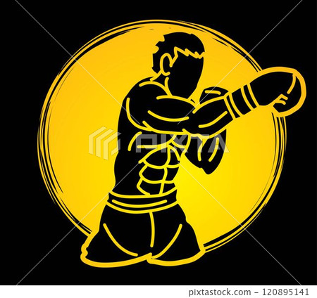 Boxing Sport Boxer Fighting Action Fighter Cartoon Graphic Vector Boxing Sport Boxer Fighting Action Fighter Cartoon Graphic Vector 120895141