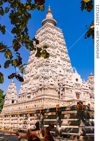 The mockup of Mahabodhi Temple Pagoda from Bodh Gaya India. The mockup of Mahabodhi Temple Pagoda from Bodh Gaya India. 120895221
