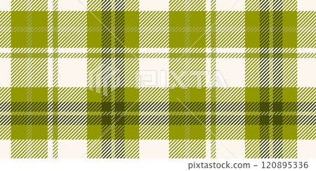 Seamless pattern featuring a classic plaid design in shades of green and white. The pattern includes intersecting lines and squares, creating a traditional tartan look. Seamless pattern featuring a classic plaid design in shades of green and white. The pattern includes intersecting lines and squares, creating a traditional tartan look. 120895336