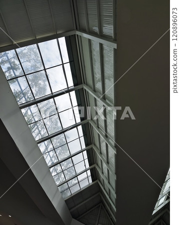 Modern interior roof with glass design. Modern interior roof with glass design. 120896073