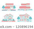 時尚二層住宅的建築插畫素材 120896194