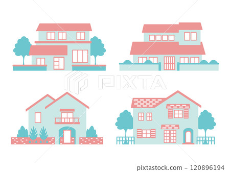 時尚二層住宅的建築插畫素材 時尚二層住宅的建築插畫素材 120896194