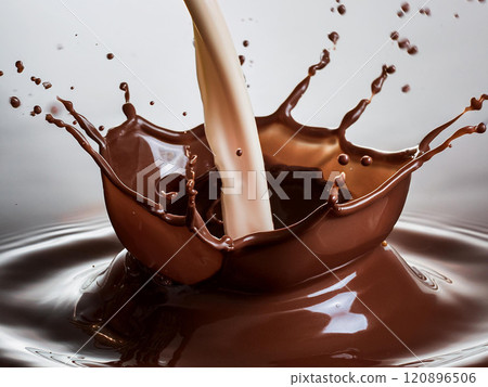 Smooth chocolate and milk 120896506
