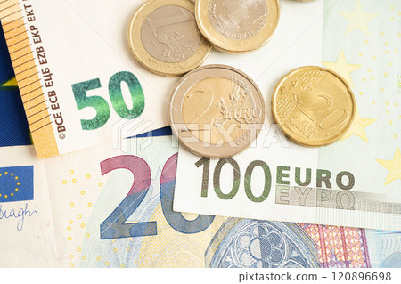 Euro banknote cash money, finance economic banking business exchange market concept. Euro banknote cash money, finance economic banking business exchange market concept. 120896698
