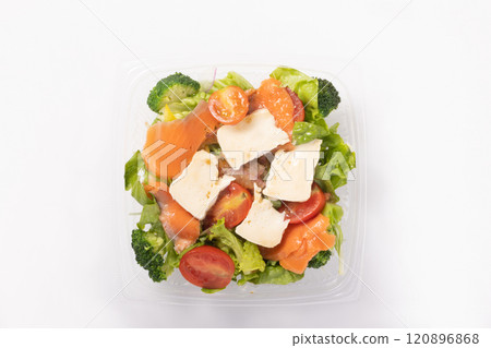 Smoked salmon and cream cheese salad 120896868