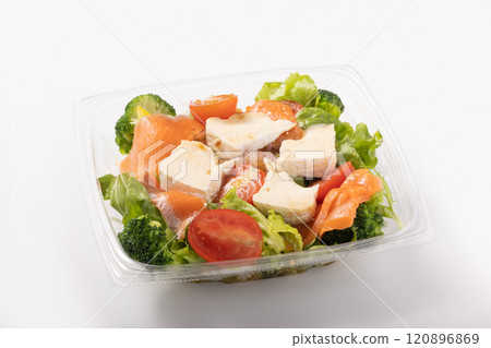 Smoked salmon and cream cheese salad 120896869