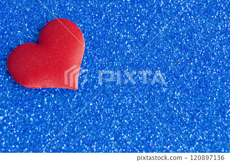 Top view of heart shape on blue cover wallpaper with customizable space for text Top view of heart shape on blue cover wallpaper with customizable space for text 120897136