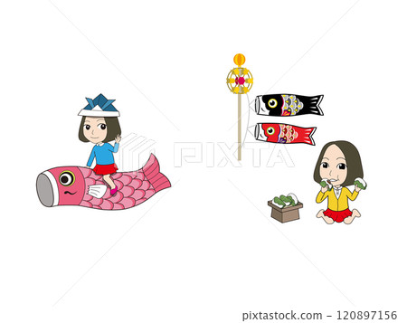Girl's mascot illustration_Children's Day Girl's mascot illustration_Children's Day 120897156