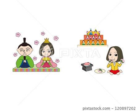 Girl's mascot illustration_Girl's Festival Girl's mascot illustration_Girl's Festival 120897202