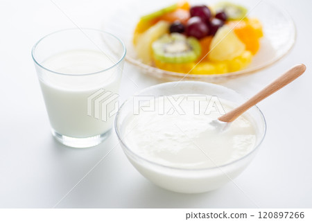 Yogurt, fruit and drinkable yogurt Yogurt, fruit and drinkable yogurt 120897266