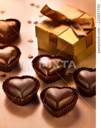 Heart-shaped chocolate Valentine's Day gift 120897380
