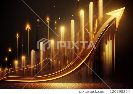 金色上升箭頭(IR、投資、商業) 金色上升箭頭(IR、投資、商業) 120898204