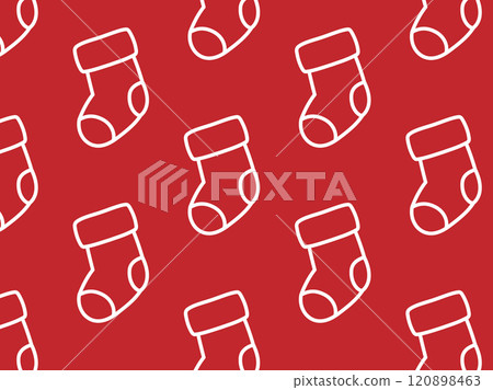 Christmas sock pattern. Vector Christmas illustration 120898463