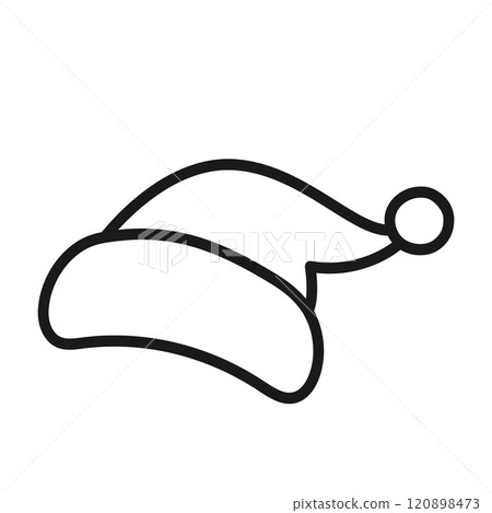 Santa hat. Coloring page. Vector illustration 120898473