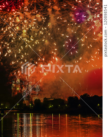 Fireworks over Wawel hill Fireworks over Wawel hill 120898541