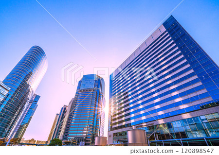 Tokyo cityscape in Japan, December...View of Shinagawa Station and the office buildings in front of the station. A ray of hope for a new era = December 6th Tokyo cityscape in Japan, December...View of Shinagawa Station and the office buildings in front of the station. A ray of hope for a new era = December 6th 120898547