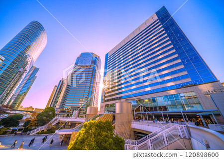 Tokyo cityscape in Japan, December...View of Shinagawa Station and the office buildings in front of the station. A ray of hope for a new era = December 6th 120898600