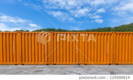 Freight container large container for ship, Surface texture and background sea container, Cargo container shipping container with strength shipment storage transport goods product and raw material. Freight container large container for ship, Surface texture and background sea container, Cargo container shipping container with strength shipment storage transport goods product and raw material. 120898614
