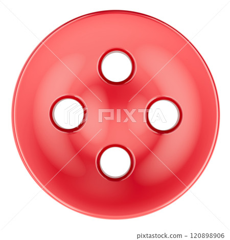 Red Clothing Button, sewing button clothing. 3D rendering 120898906