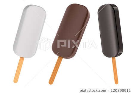 Chocolate Ice Cream Bars, 3D rendering 120898911