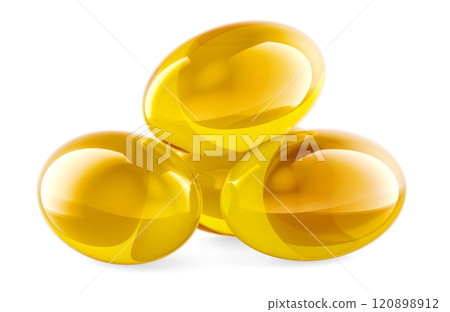 Yellow Soft Gelatin Capsules. 3D rendering Yellow Soft Gelatin Capsules. 3D rendering 120898912