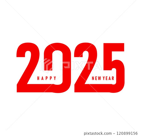 Happy new 2025 year calendar number. Vector bright and modern typography featuring bold red Happy New Year 2025 text for festive greetings, calendars. festive event celebrations and promotions Happy new 2025 year calendar number. Vector bright and modern typography featuring bold red Happy New Year 2025 text for festive greetings, calendars. festive event celebrations and promotions 120899156