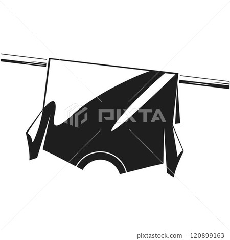 black clothes hung on a clothesline vector element design black clothes hung on a clothesline vector element design 120899163