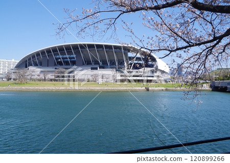 View of Hiroshima Ota Riverside Football Stadium 120899266