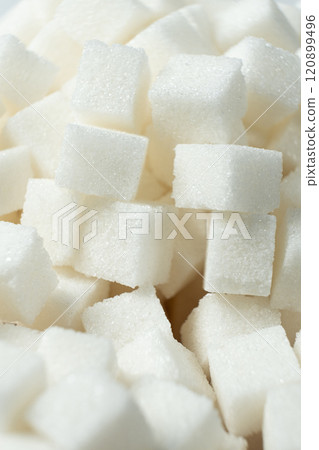 Cubes of white crystalline beetroot refined sugar. Cubes of white crystalline beetroot refined sugar. 120899496