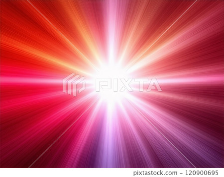 Bright radial burst of light in vibrant colors creating a surreal atmosphere in abstract art Bright radial burst of light in vibrant colors creating a surreal atmosphere in abstract art 120900695