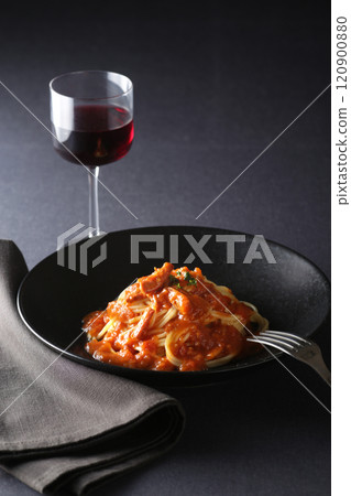 Italian bolognese pasta served in a restaurant Italian bolognese pasta served in a restaurant 120900880
