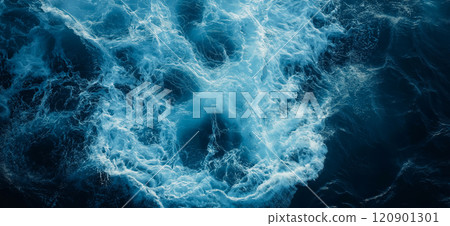Blue sea water texture. Natural texture of stormy sea surface 120901301