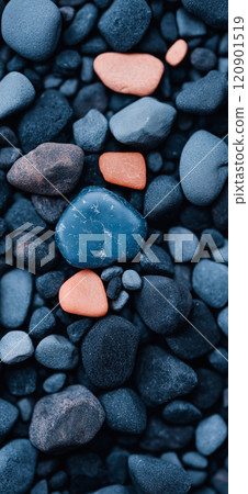 Polished opal pebble background. Smooth round colorful gravel stone texture Polished opal pebble background. Smooth round colorful gravel stone texture 120901519