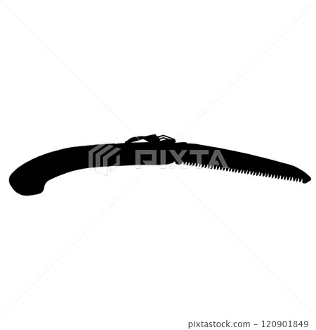 Handle pruning saw silhouette vector Working garden 120901849