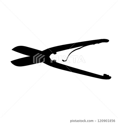 Silhouette of tin snips pliers tools craftsman Silhouette of tin snips pliers tools craftsman 120901856
