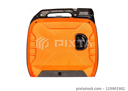 Portable power supply for outdoor adventures and emergency situations, isolated on white background. Portable power supply for outdoor adventures and emergency situations, isolated on white background. 120901982