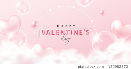 Love ball and transparent bubbles on the clouds and dancing powder color background, Lover's Day, Mother's Day, Women's Day, Birthday, Wedding, Anniversary Day, Wide Wide Announcement Materials Group Love ball and transparent bubbles on the clouds and dancing powder color background, Lover's Day, Mother's Day, Women's Day, Birthday, Wedding, Anniversary Day, Wide Wide Announcement Materials Group 120902270