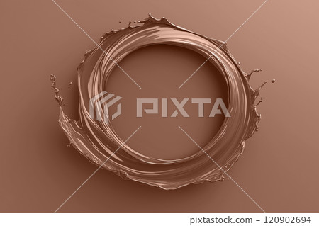 Mocha mousse brown liquid splashes captivatingly on a smooth backdrop. Modern trendy tone hue shade Mocha mousse brown liquid splashes captivatingly on a smooth backdrop. Modern trendy tone hue shade 120902694
