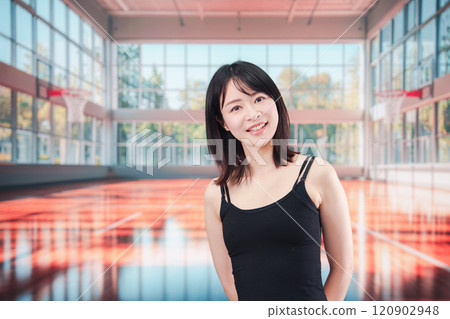 Young woman enjoying sports in the gym Young woman enjoying sports in the gym 120902948