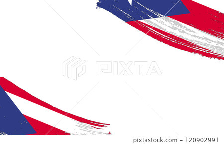 Puerto Rico Flag with Brush Stroke Effect, Grunge brush stroke. Watercolor painting flag 120902991