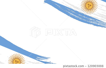 Argentina Flag with Brush Stroke Effect, Grunge brush stroke. Watercolor painting flag. 120903008