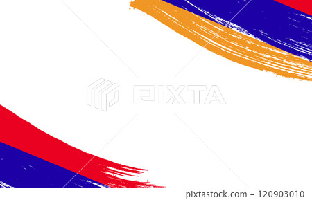 Armenia Flag with Brush Stroke Effect, Grunge brush stroke. Watercolor painting flag. 120903010