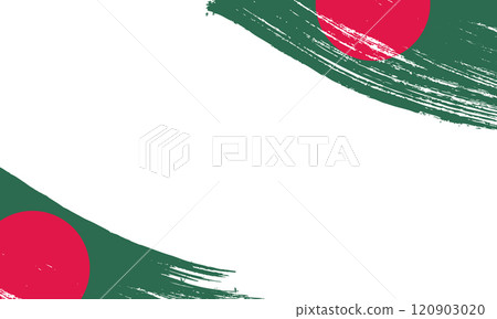 Bangladesh; Flag with Brush Stroke Effect, Grunge brush stroke. Watercolor painting flag 120903020