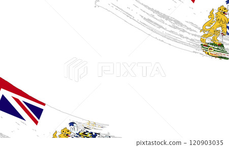 British Antarctic Flag with Brush Stroke Effect, Grunge brush stroke. Watercolor painting flag 120903035